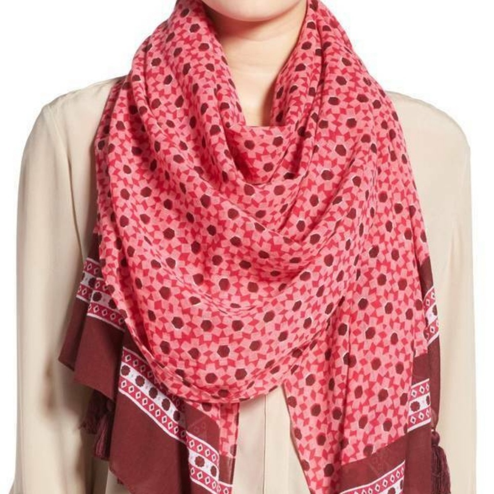KATE SPADE NEW YORK floral tile scarf
